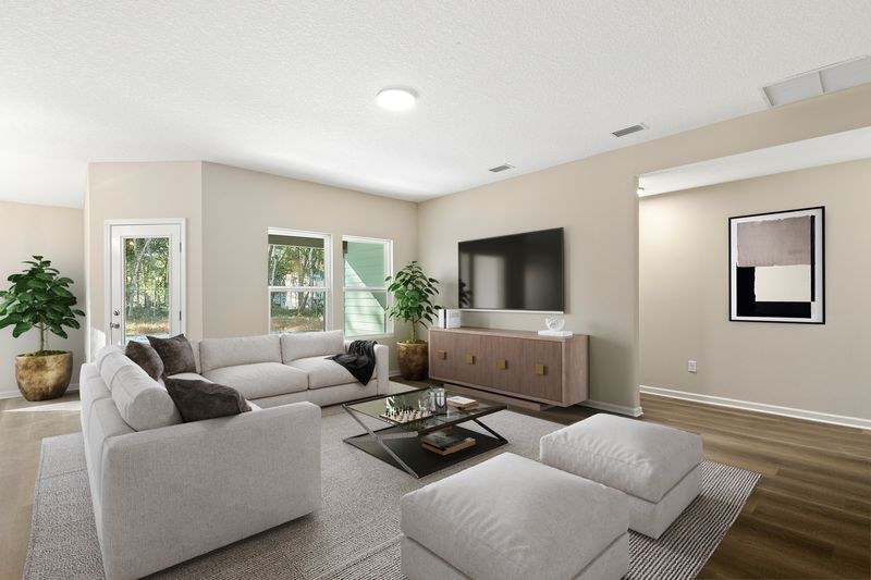 Living room after professional staging and editing
