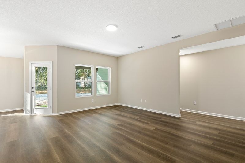 Empty living room before staging