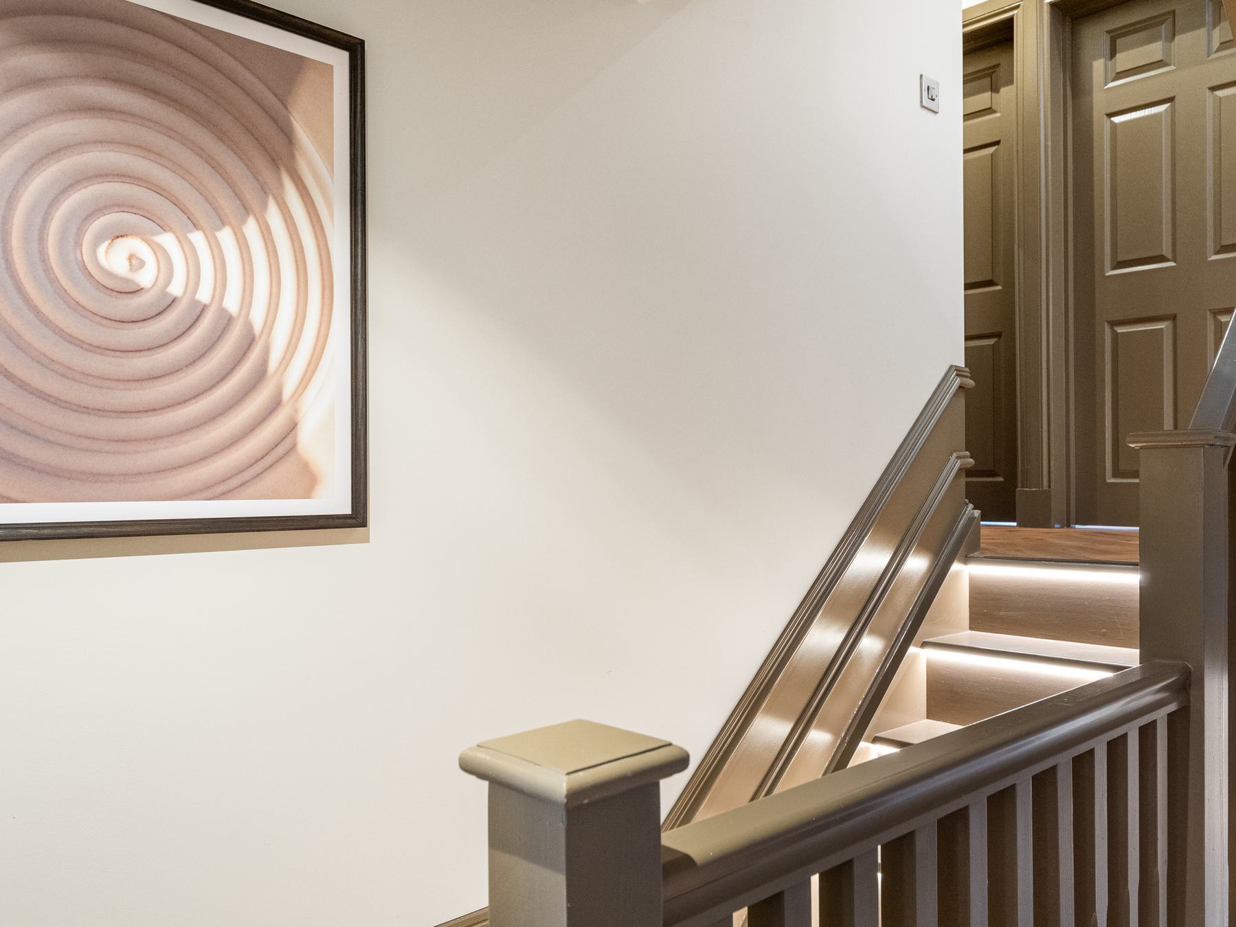 Professional property photographer Glasgow, staircase and artwork detail
