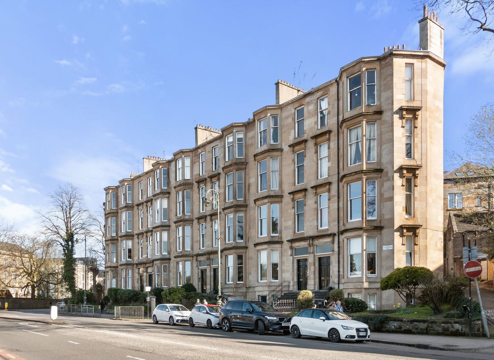Corner turret tenement building in Glasgow