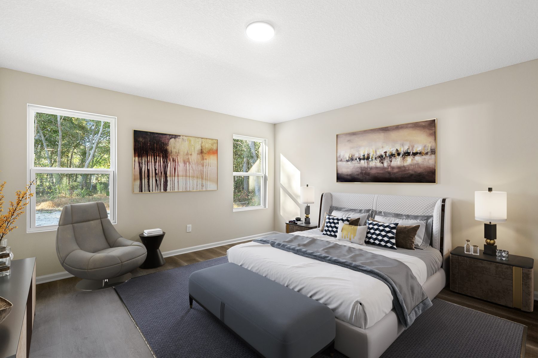 Furnished room after virtual staging