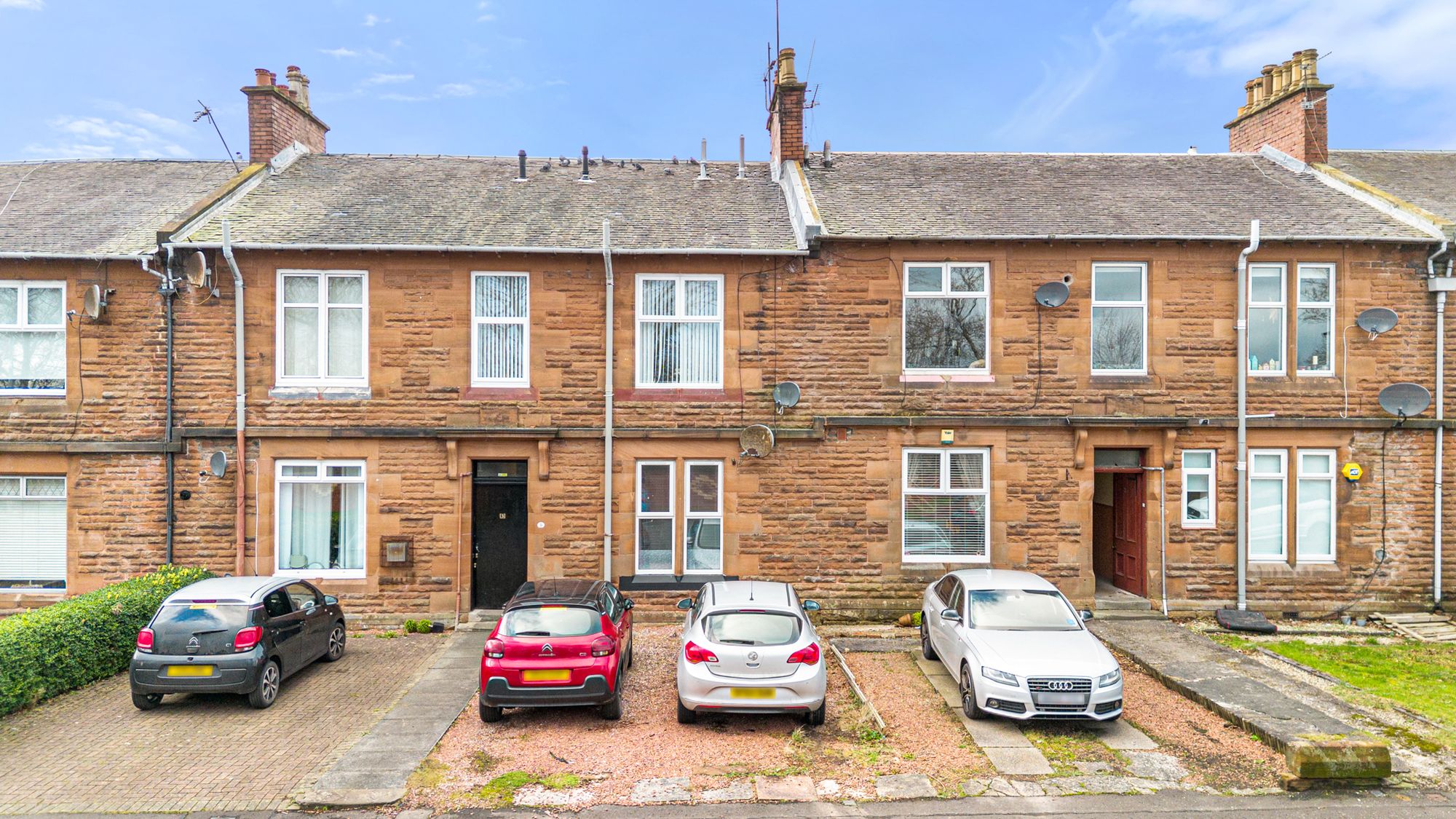 Terraced house on a residential street corner